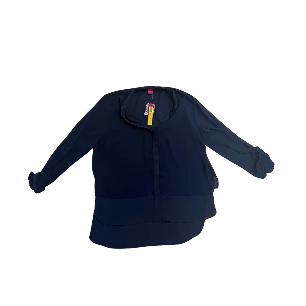 NWT Catherine Maladrino Blue‎ Button Down shirt sz M